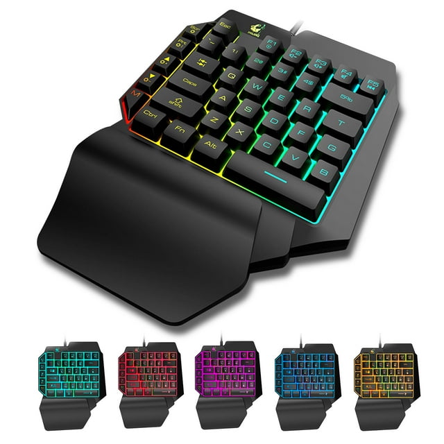One Hand Mechanical Gaming Keyboard Half Keyboard Small Gaming Keyboard for Fortnite/LOL/PUBG/CSGO/Rainbow Six