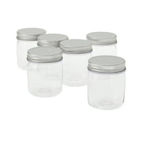 6 Count 8 oz Plastic Mason Jars with Lids by Celebrate It - Food Safe Plastic Storage Container for Food and Craft Supplies - 1 Pack