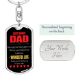 thumbnail image 2 of Best Bonus Dad Stainless Steel or 18k Gold Premium Swivel Dog Tag Keychain, 2 of 16
