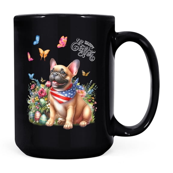 French Bulldog Celebrates Spring and Enjoys a Happy Easter Mug Dog Lover Gifts Coffee Tea Cup - 02001