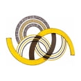 thumbnail image 6 of DecMode Modern Metal Overlapping Semi Circle Design Abstract Wall Décor with Fire Orange, Dark Brown and Patterned Yellow Finish, 38"W x 25"H, 6 of 9
