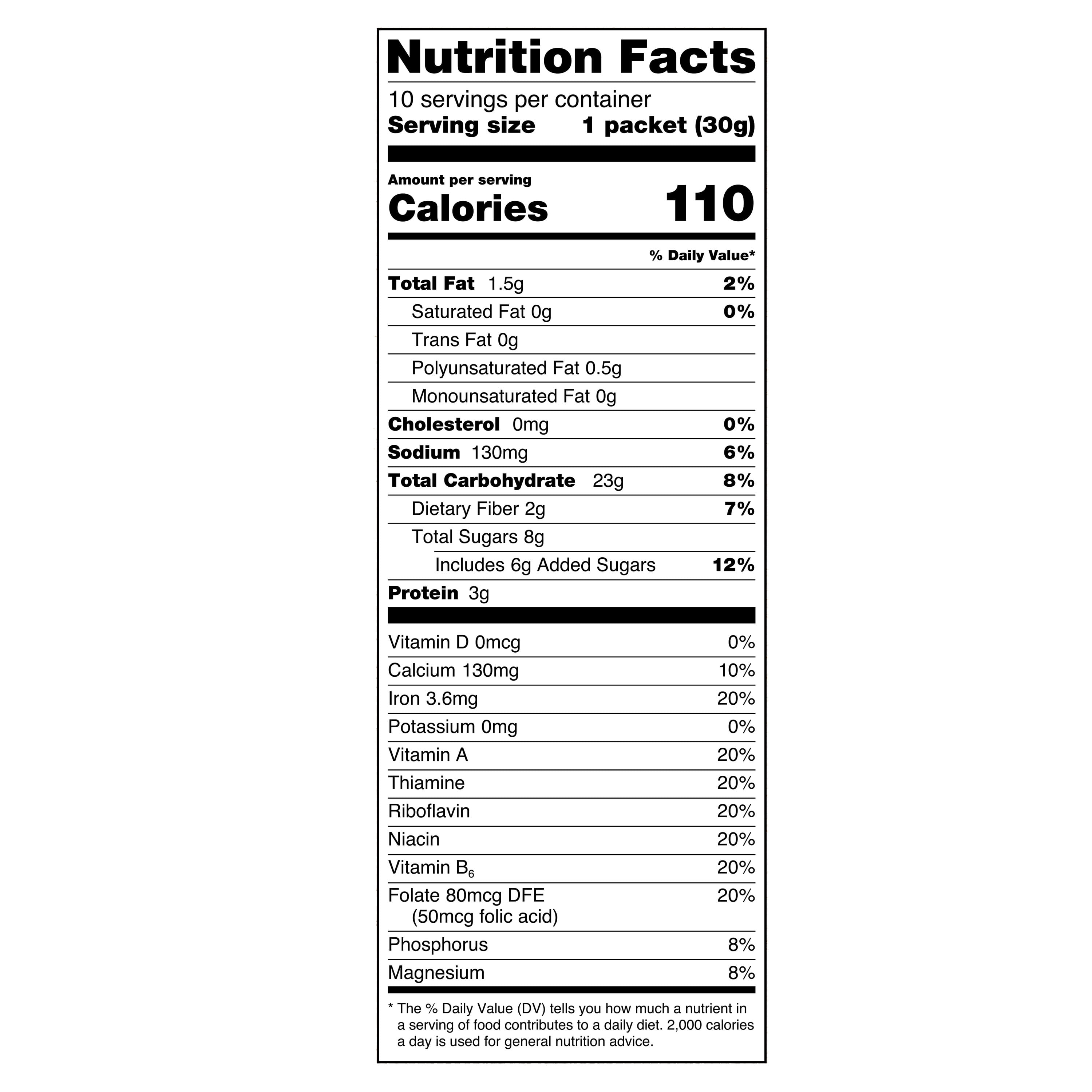 Great Value Peaches & Cream Flavor Instant Oatmeal, 1.23 oz, 10 Packets