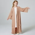 thumbnail image 5 of Xiaowennn Kids Chiffon Abaya For Girls Open Front Cardigan Dress Robe Dress Size 5, 5 of 8