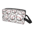 thumbnail image 2 of Goofa Cute Baseball Printed Toiletry Bag with Handle,Large Capacity Travel Makeup Cosmetic Bag for Women, Carry on Airport Airline Compliant Bag, 2 of 9