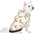thumbnail image 2 of Goofa Cartoon Snake Pattern Small Dog Sweater Hoodies Pet Grey Hooded Soft Fleece Sweatshirts with Pocket Fall Winter Puppy Cat Sweaters Warm Clothes-Large, 2 of 8