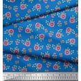 thumbnail image 2 of Soimoi Rayon Fabric Leaves & Periwinkle Floral Decor Fabric Printed Yard 42 Inch Wide, 2 of 3