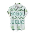 thumbnail image 3 of Camisas casuales Camisa de playa con trébol verde de la suerte Blusas hawaianas de moda para hombres Ropa personalizada de talla grande Camisetas de manga corta para hombre, 3 of 5