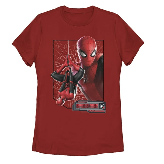 Women's Marvel Spider-Man: Far From Home Web Frame  Graphic Tee Red 2X Large