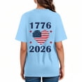 thumbnail image 6 of American Flag Shirt Toddler Women Patriotic T-Shirt USA Flag Graphic Tshirts 4th of July Tee Tops Sky Blue,L, 6 of 6