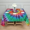 thumbnail image 3 of Colorful Rainbow Tie Dye Spiral Pattern Square Tablecloth,Waterproof Square Table Cover,Wipeable Spillproof Washable Table Cover for Home Kitchen Party Decor 60"x60"(152x152cm), 3 of 6