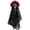 Red, variant on Women's Halloween Headband with Rose Flowers and Tulle Veil Gothic Bride Cosplay Party Hair Accessory Costume Prop Red