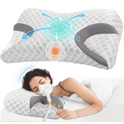 CVHVBH 3.0 Memory Foam Pillow for CPAP Side Sleeper - CPAP Pillow for All CPAP Masks User, Nasal Pillows for Side Back Sleepers - Reduce Air Leaks & Mask Pressure