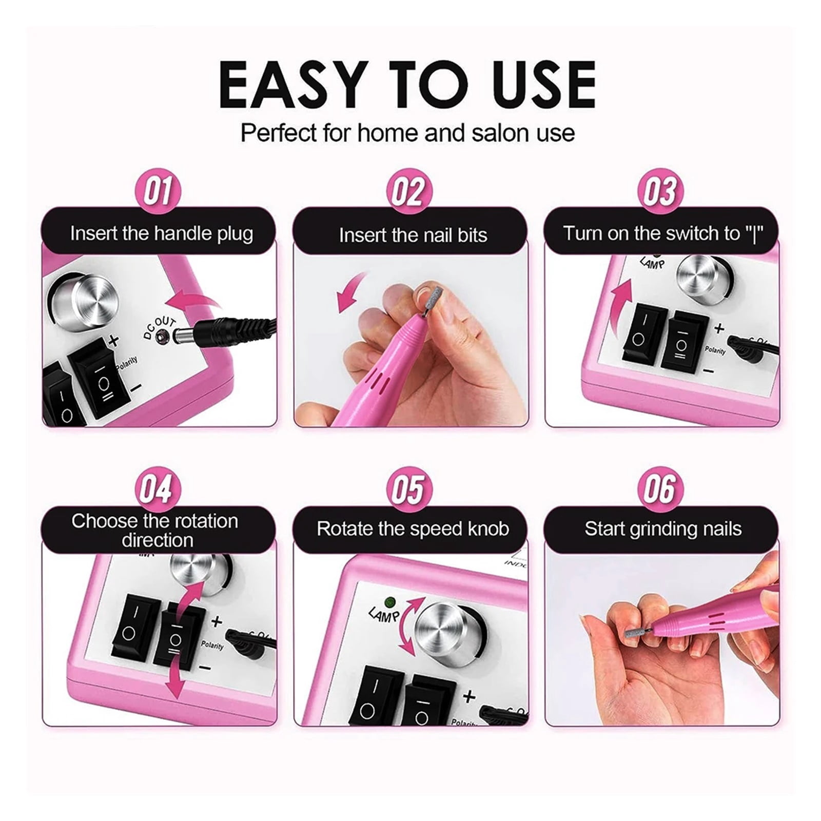 Professional Electric Nail Drill Machine Set Nail Files Drill Bits Gel Polish Remover Portable Nail Polisher Equipment