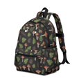 thumbnail image 2 of Mushroom and Fern Black Pattern Backpack for School, Cute School Bag with Adjustable Shoulder Straps and Padded Back, 13.4"x11"x4.7", 2 of 5