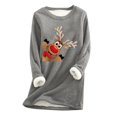 thumbnail image 1 of Lolmot Mode Femme Noël Imprimé Manches Régulières Hiver Ample Vacances Décontracté Manches Col Rond Chemise Hauts, 1 of 1