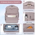 thumbnail image 4 of Mochila de viaje EMPSIGN para mujer de 17 pulgadas con puerto USB gris rosa, 4 of 7