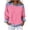 ☃306-Pink, variant on Xuyuer Sweatshirt for Women Waffle Knit Color Block Lapel Crewneck Long Sleeve Casual High Low Pullover Sweatshirts Tops