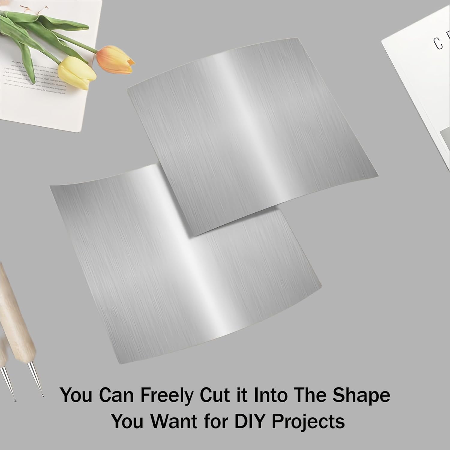 Heavy Duty Foil Aluminum Roll: Foil Aluminum Roll, Thickened Micron Aluminum Flashing Roll Aluminum Sheet Metal, Foil Sheets for Crafts, Painting, Embossing, Tin Foil Sheets (8in W, 33ft L, 70um)