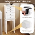 thumbnail image 6 of Gymax Mirrored Armoire Jewelry Cabinet Free Standing Organizer Storage Box Chest White, 6 of 9