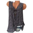 thumbnail image 4 of Camiseta sin mangas con cuello en V sin mangas, chaleco suelto para mujer, camiseta de verano, negro, L Yuarrent AP001998-09, 4 of 5