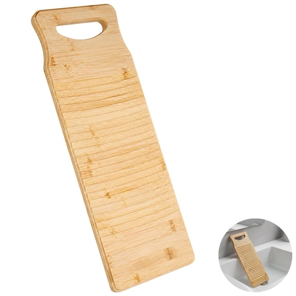 1 Pc Bamboo Wooden Washboard, Anti-slip Laundry Cleaning Board, Practical Hand Washing Scrub Board, Natural Thickened Scrubbing Washboard, Household Washing Tool for Hand Washing Clothes