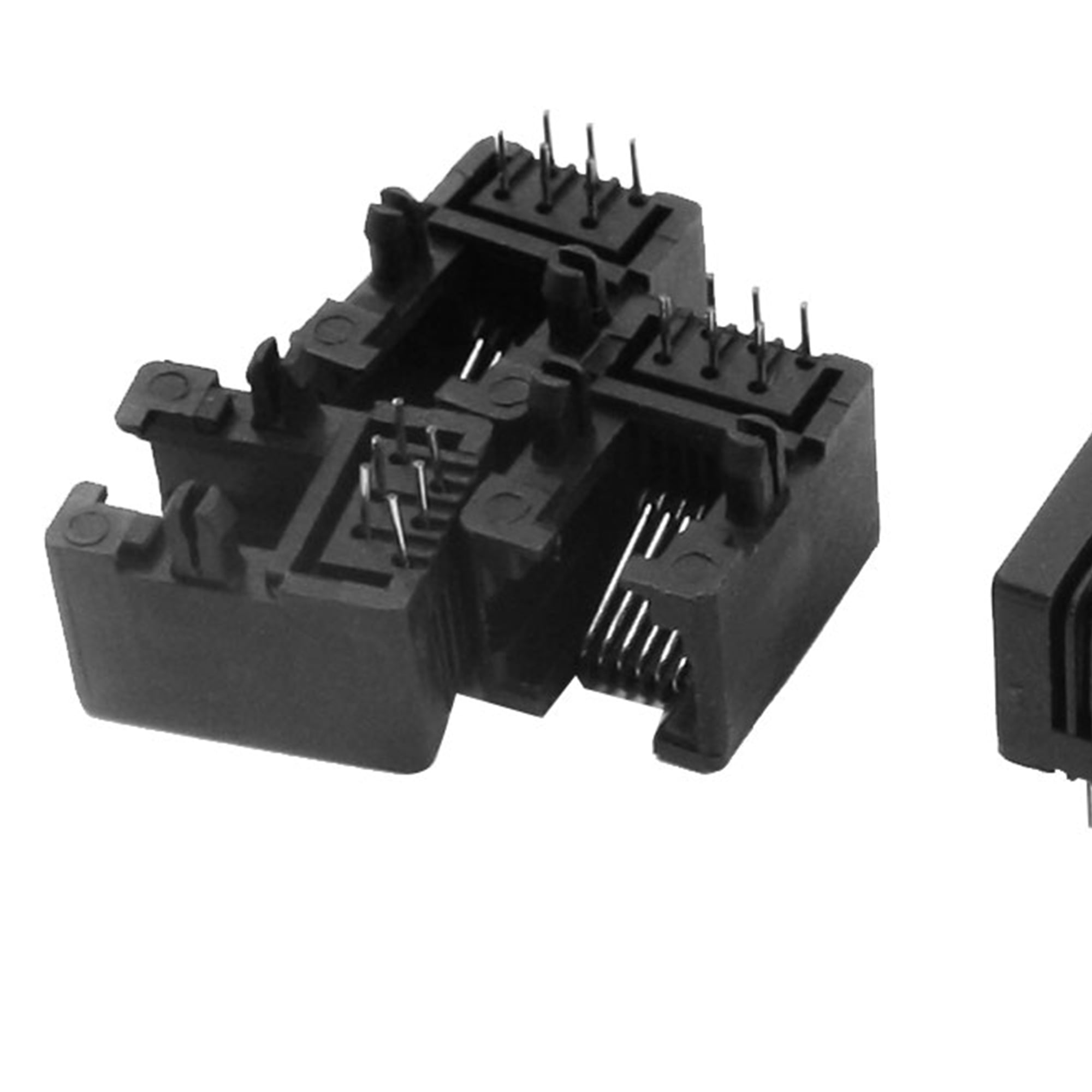 5pcs RJ11 PCB Mount Black Modular Phone Jack 6P6C Telephone Socket Connector