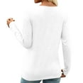 thumbnail image 6 of Ounisa Womens Tops Long Sleeve Shirts Fall Winter Casual V Neck Button Knit Pullover Lightweight Tunic Blouse, 6 of 7