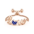 thumbnail image 2 of ANGARA Natural Pave-Set Sapphire Heart Love Bolo Ring in 14K Rose Gold for Women (Size-1.1mm) | September Birthstone, Birthday, Anniversary, Jewelry Gift for Women | Natural Blue Sapphire Ring, 2 of 9
