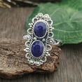 thumbnail image 2 of Divya Shakti Blue Sapphire Sterling Silver Ring: Faceted Cocktail Ring, 2 of 8