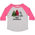 thumbnail image 3 of Inktastic Merry Christmas Plaid Trees Boys or Girls Toddler T-Shirt, 3 of 5