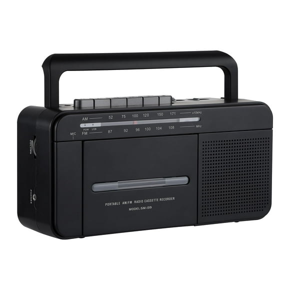 Reproductor de casetes y grabador de radio AM FM, convertidor MP3