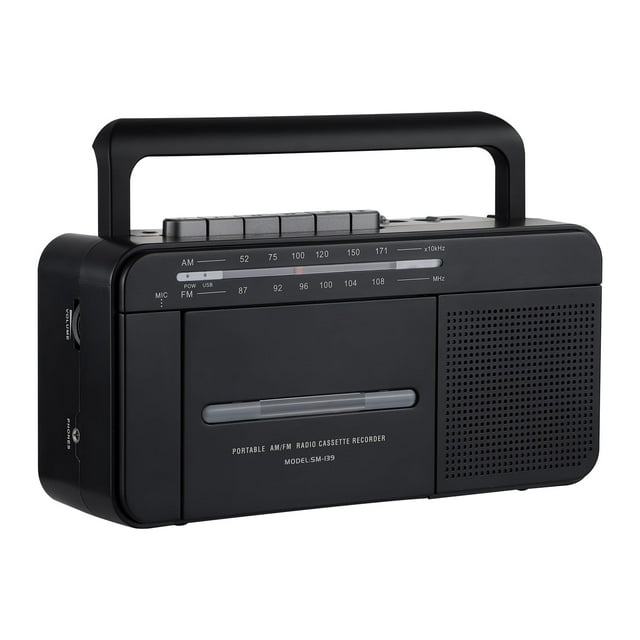 Reproductor de casetes y grabador de radio AM FM, convertidor MP3