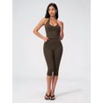 thumbnail image 6 of IBTOM CASTLE Capri Workout Sets for Women V Neck Halter Sports Bra High Waist Capri Leggings 2 Piece Yoga Pilates Outfits Coffee, 6 of 7