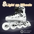 thumbnail image 3 of LPAMEOIU Adjustable-Size Inline Skate with Light-Up-Wheel,Adult Roller Skates for Women Men(White,XL), 3 of 10