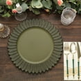 thumbnail image 5 of BalsaCircle 6 Olive Green Round 13 in Sunflower Design Matte Plastic Dinner Charger Plates Party Events Decorations, 5 of 8