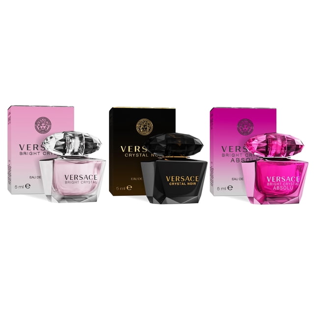 Set de perfume Versace Bright Crystal Noir Absolu 5 ml x3