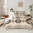 thumbnail image 4 of jejeloiu Western Boho Bohemain Full Size Comforter Sets,Beige Aztec Geometric Bedding Comforter Set,Rustic Farmhouse Cabin Bedding Sets For Adults,Luxury Bedroom Decor Reversible,3 Pieces, 4 of 8