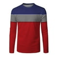 thumbnail image 3 of Agkizg Men Long Sleeve Shirts,Mens Casual Shirts,Men's Long Sleeve Crewneck Striped Print Top Casual Fashionable Daily Tops, 3 of 3
