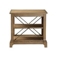 thumbnail image 4 of Rustic Light Oak End Table with X-Bar Detail, 4 of 5