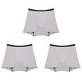 thumbnail image 1 of 3 Pcs 4 Couches Culottes Menstruelles pour Femmes Design Simple Solide Imperméable Coton Respirant Lingerie Douce Gris G, 1 of 8