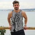 thumbnail image 6 of Daiia Optical Zebra Illusion Printed Men's Quick Dry Fit Muscle Tank Top Slim-Fit Tank Workout Tank Top Lightweight Sports Tank Top-Small, 6 of 7