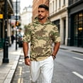 thumbnail image 5 of UDAUDU Men's Short Sleeve Hoodie Camo Lightweight Breathable Short Sleeve Hoodies Athletic Fall Trendy Sweatshirt Brown 3XL, 5 of 9