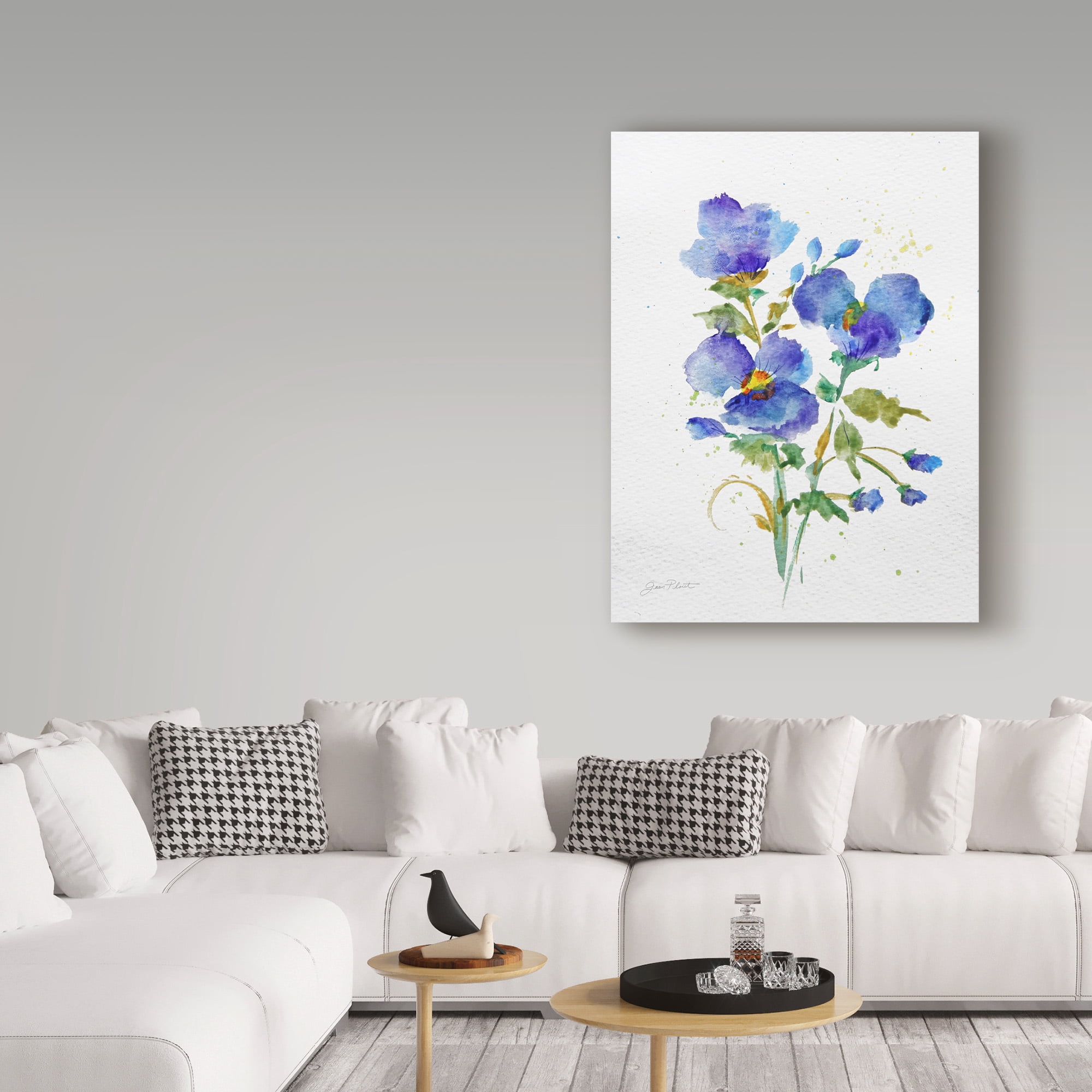 Trademark Fine Art 'Watercolor Flowers 2' Canvas Art by Jean Plout