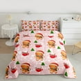 thumbnail image 2 of jejeloiu Kawaii Snowmen Cookie Bedding Comforter Set,Christmas Sweet Dessert Twin Comforter Sets,Red Pink Khaki Bedding Set For Child,Ultra Soft Home Decor Reversible,2pcs, 2 of 8