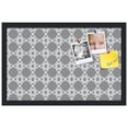thumbnail image 2 of PinPix 22x14 Custom Cork Bulletin Board  Poster Board Has a Fabric Style Canvas Finish, Framed in Grey and White Graphic Lava Pattern, by ArtToFrames (PinPix-231), 2 of 5