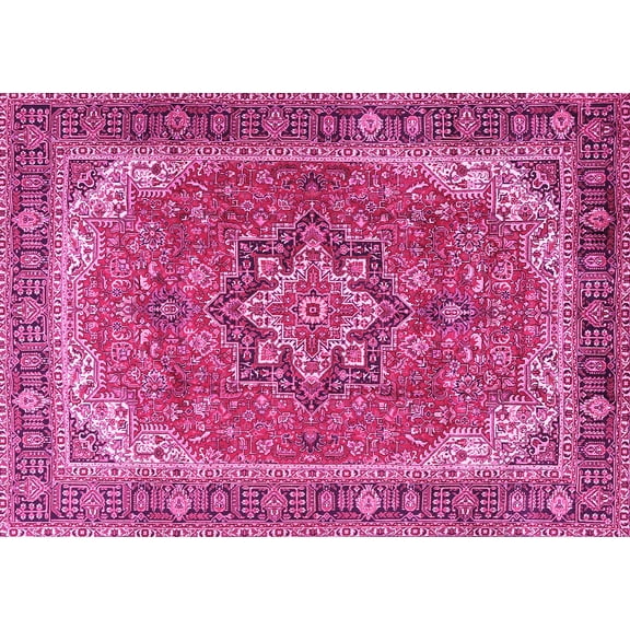 Ahgly Company Indoor Rectangle Persian Pink Traditional Area Rugs, 5' x 7'