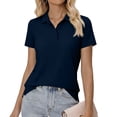 thumbnail image 5 of Women's Polo Shirts Cotton 3-Button Short Sleeve Collared Tops Summer Cool Shirt Uniform Casual Shirts, 5 of 6