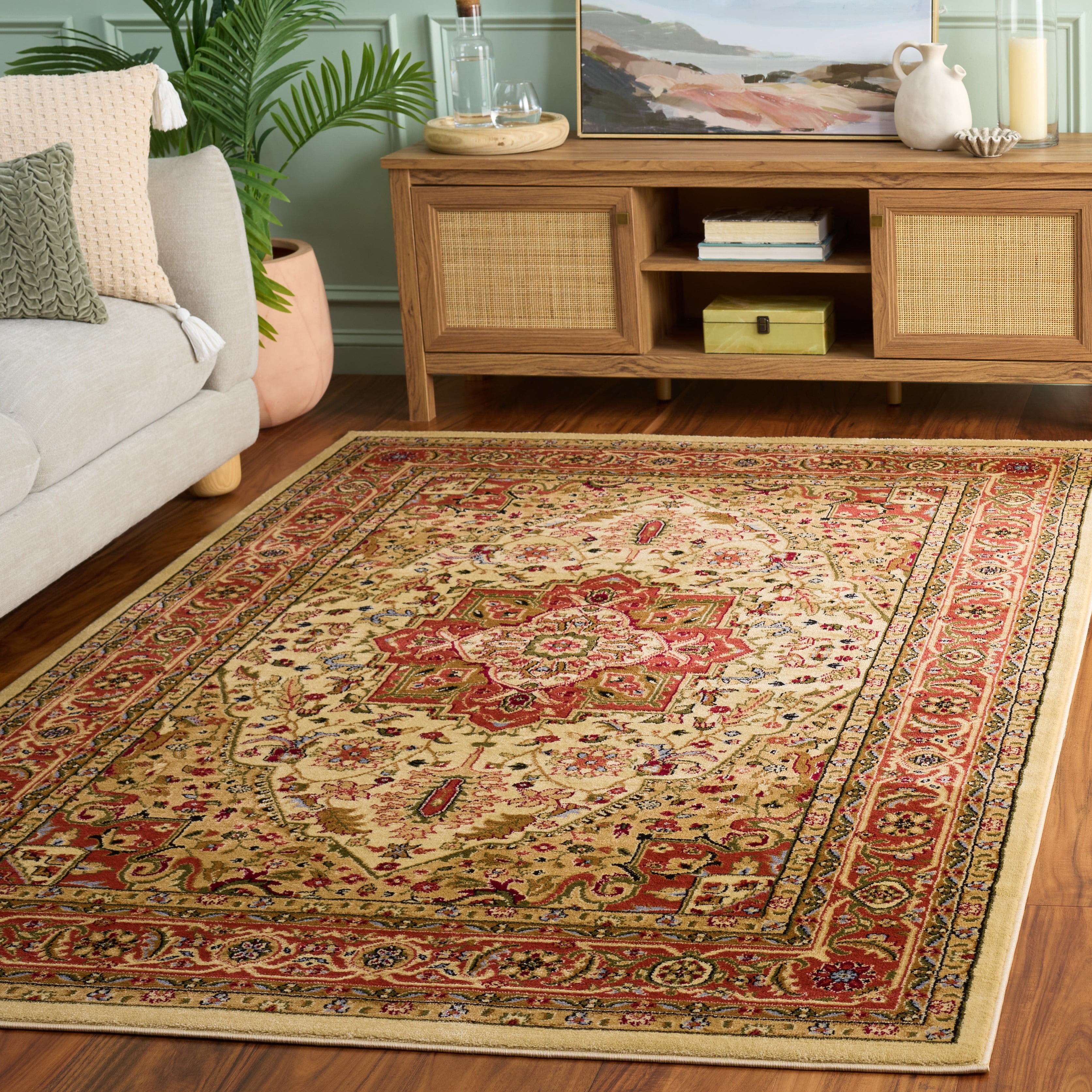 Safavieh Lyndhurst Miranda Floral Area Rug, Ivory/Rust, 6' x 8'