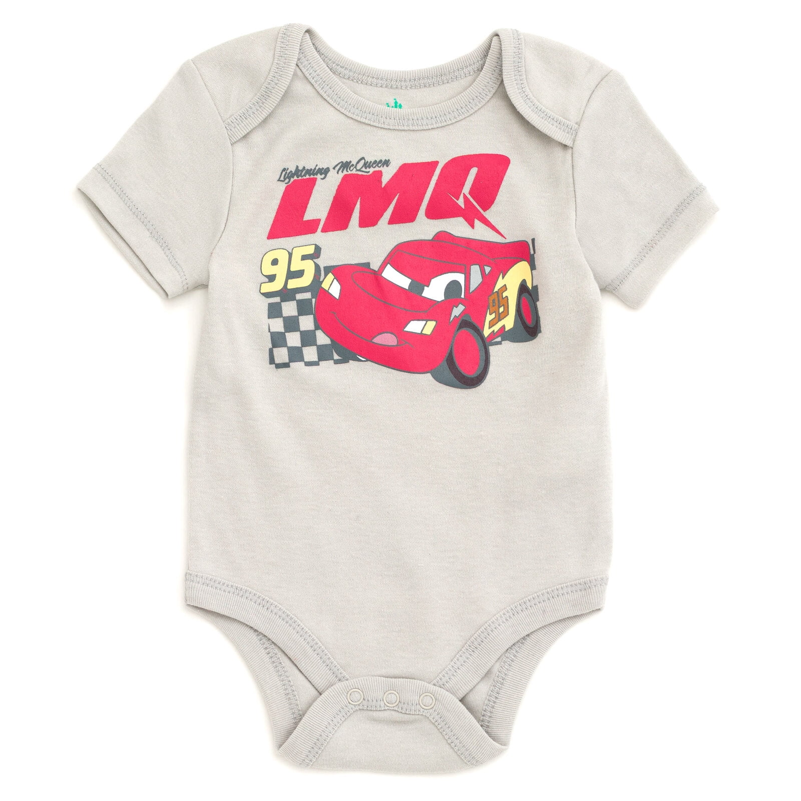 Disney Cars Lightning McQueen Bodysuit, Shorts and Baseball Cap 3 Piece Outfit Set Newborn to Infant
