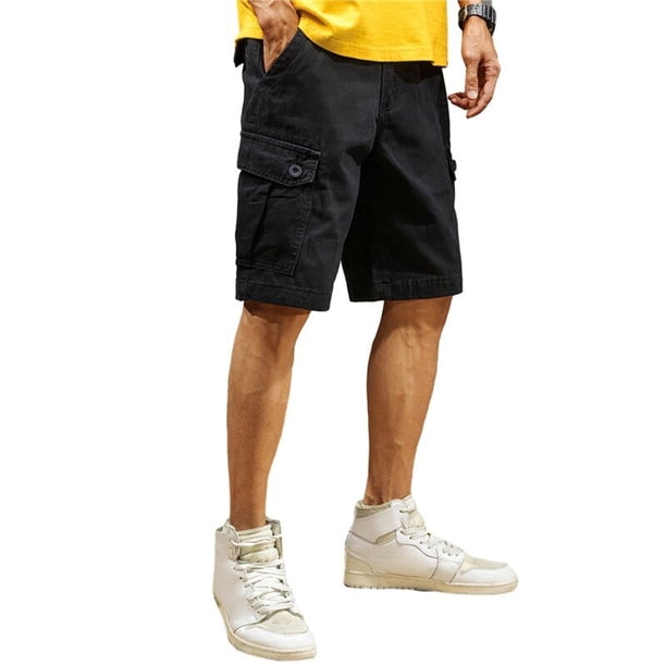 Pantalones cortos de algodón para hombre, Shorts masculinos de camuflaje, informales, con múltiples bolsillos, estilo Hip Hop táctico y militar, para verano, 2023